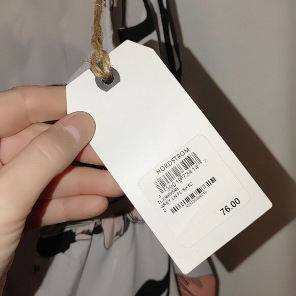 Leith V-neck Jumpsuit Light Gray‎ Floral Small S New Cutout Pants - Picture 11 of 13